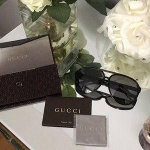 Gucci Black Aviator Sunglasses